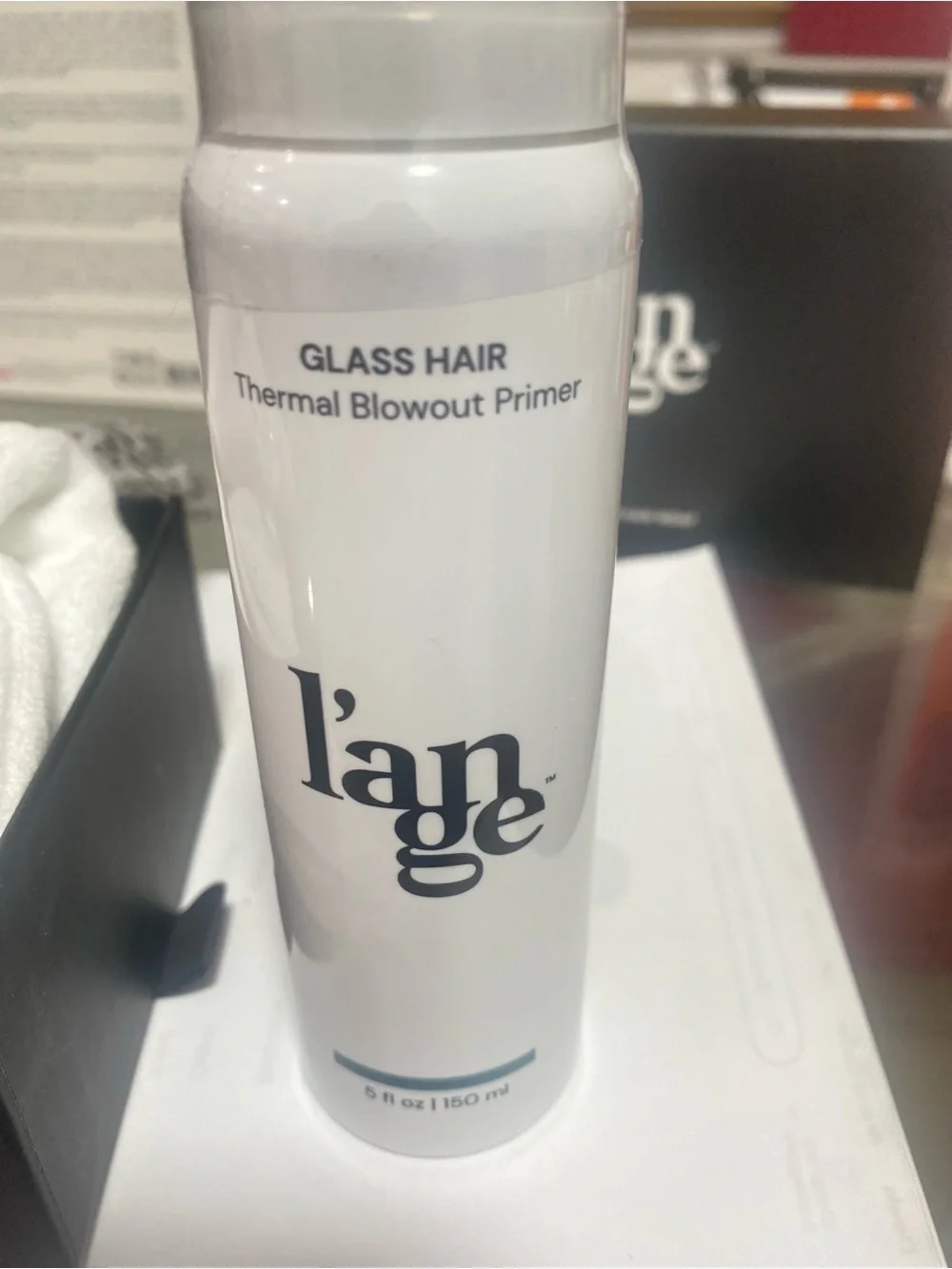 L’ange Set: Glass Hair Thermal Blowout Primer and Microfiber hair wrap.